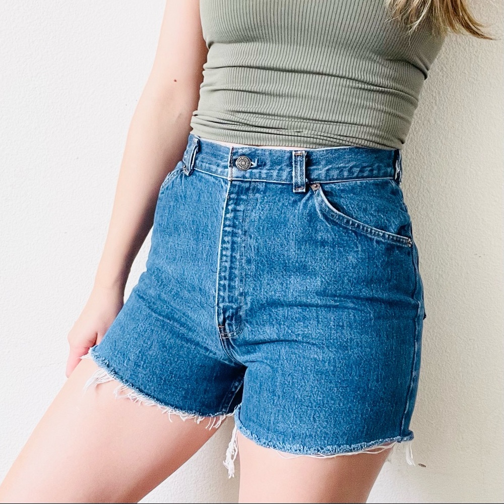 Levi's High Rise Blue Denim Shorts